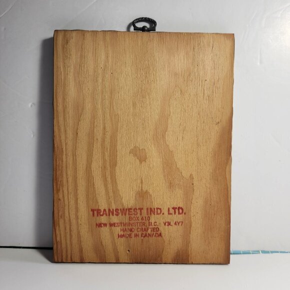 Wood Wall Plaque The Man in the Glass Decoupage Canada Vintage 80s - Picture 7 of 8